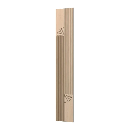 Wysoki frezowany panel ścienny fornirowany dębowy VELUNO 50x275 cm