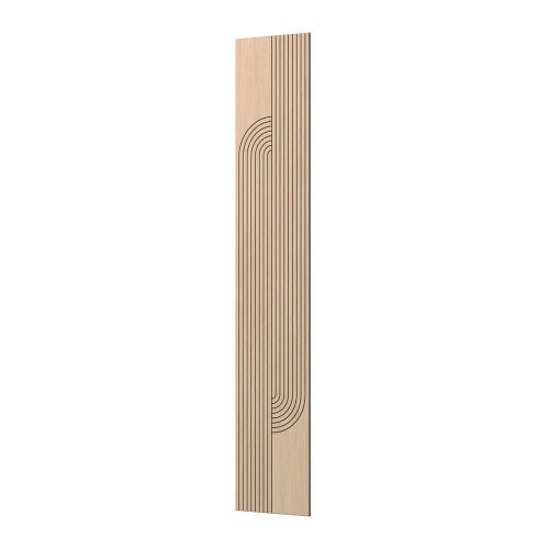 Wysoki frezowany panel ścienny fornirowany dębowy VELUNO 50x275 cm