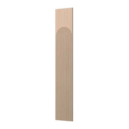 Wysoki frezowany panel ścienny fornirowany dębowy MONOLIT 50x275 cm