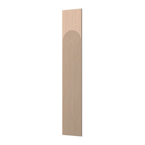 Wysoki frezowany panel ścienny fornirowany dębowy MONOLIT 50x275 cm