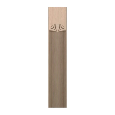 Wysoki frezowany panel ścienny fornirowany dębowy MONOLIT 50x275 cm