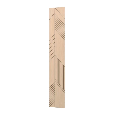 Wysoki frezowany panel ścienny fornirowany dębowy RAVENO 50x275 cm