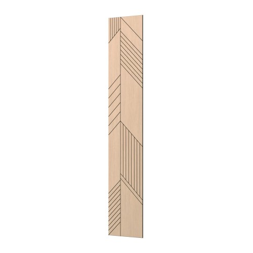 Wysoki frezowany panel ścienny fornirowany dębowy RAVENO 50x275 cm