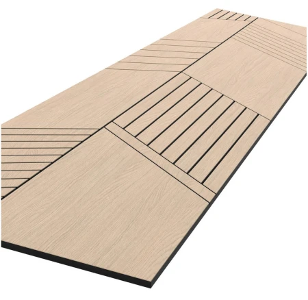 Wysoki frezowany panel ścienny fornirowany dębowy RAVENO 50x275 cm